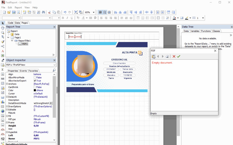 Diseño de una credencial de estudiante en el editor de modelos