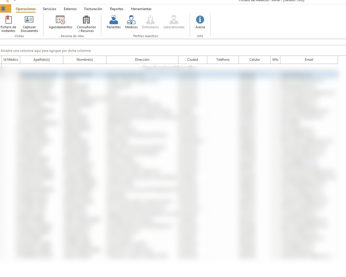 Fichero de médicos de Klinix