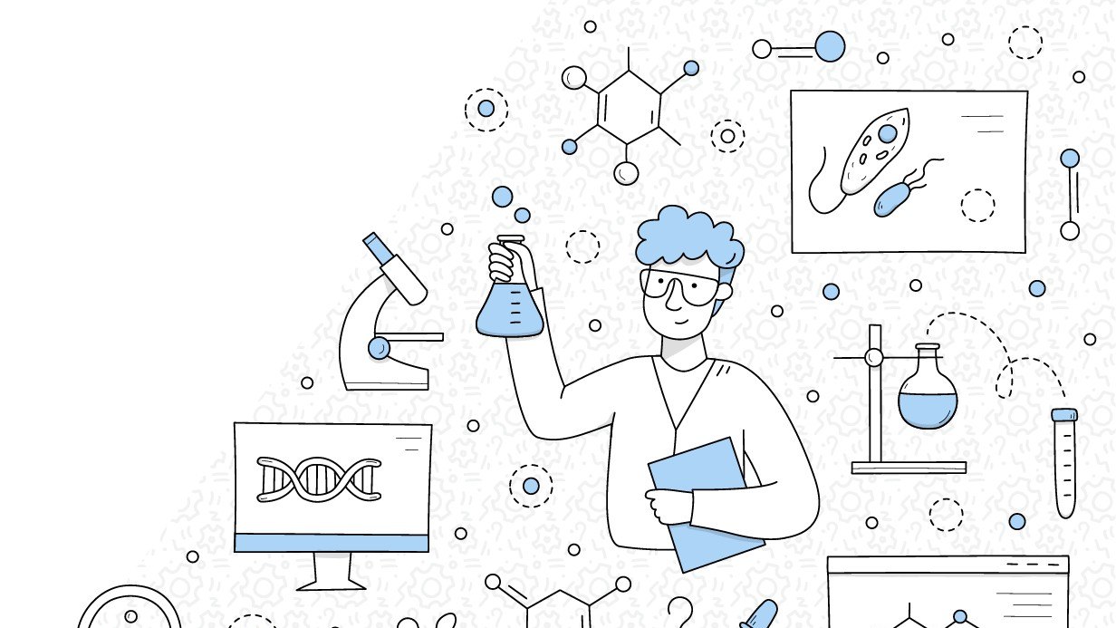 Ilustración de análisis de laboratorio