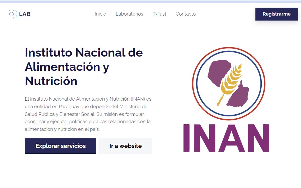 Perfil de un laboratorio con su descripción y acceso al catálogo